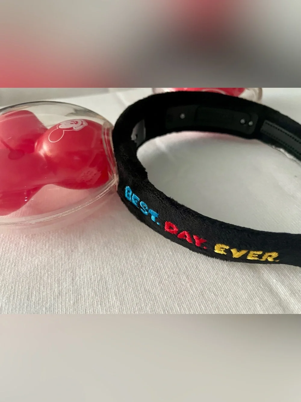 Mickey Ear Headband with Light Up Red Mickey Bubble Balloon Ears